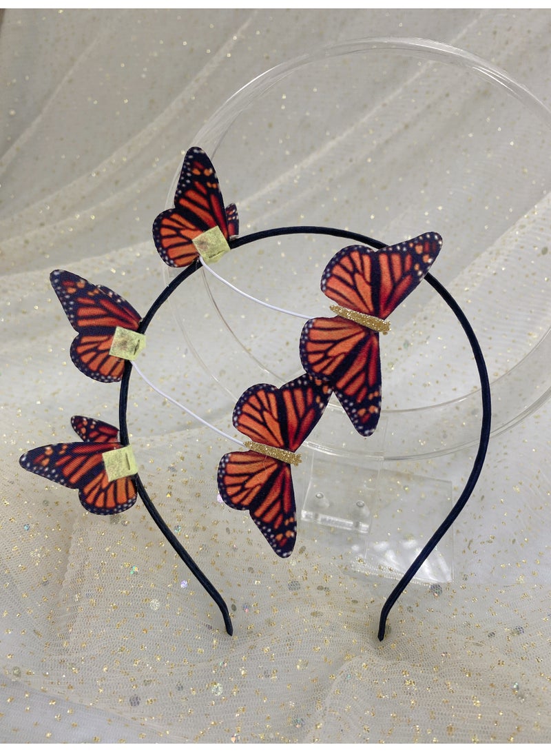NAME Fabric colorful butterfly galvanized iron headband for teens and woman hair decoration - Image 4